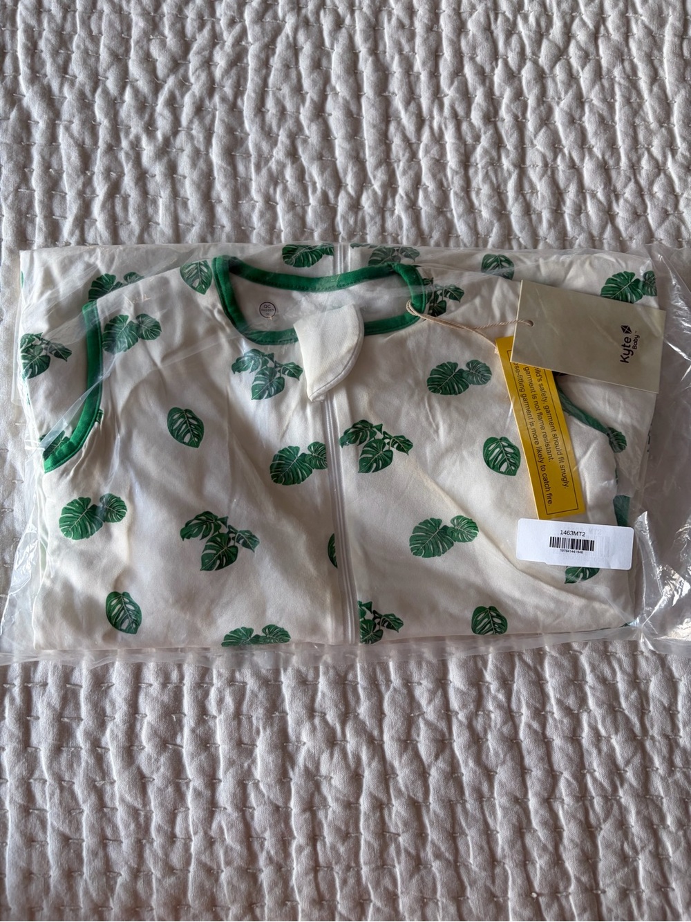 NIB Kyte Baby Bamboo Green Monstera Leaf Sleep Sack Walker 1.0 TOG Size Medium